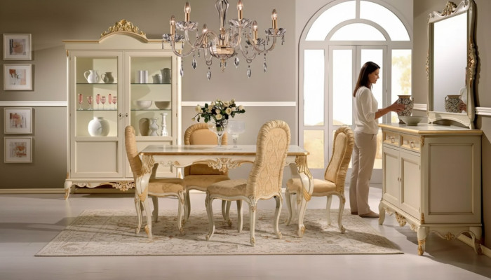 Eettafel 4 x stoelen eetkamerset eetgroep hout 8-delige groep set