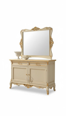 Luxe dressoir met spiegel 2-delige commodes woonkamer design meubelen beige