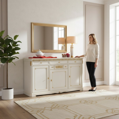 Sideboard Lades Hout Sideboard Kast Massief Meubels Woonkamer Nieuw