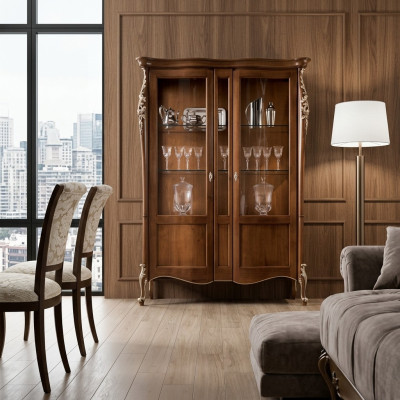 Italiaanse luxe houten meubels Klassieke stijl vitrine Woonkamer Nieuw