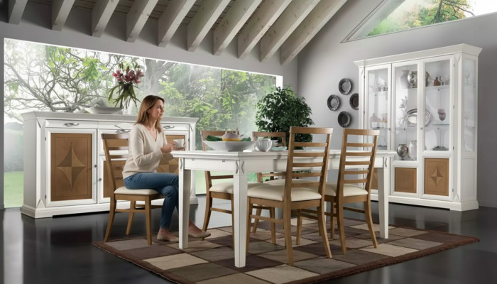 Eetkamer eettafel 4x stoelen set tafel groep 7-delig. Set Klassiek