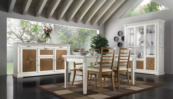 Eetkamer eettafel 4x stoelen set tafel groep 7-delig. Set Klassiek