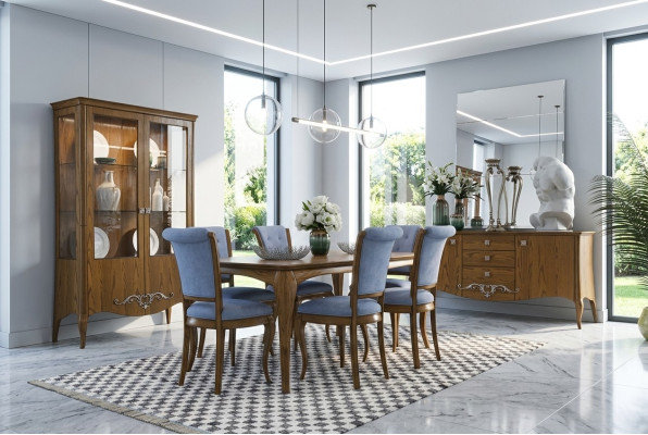 Eetkamerset met tafel, 6 stoelen, design dressoir meubels luxe nieuw