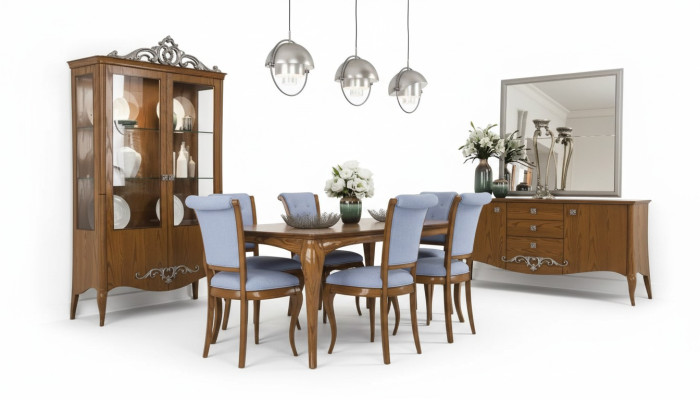 Eetkamerset met tafel, 6 stoelen, design dressoir meubels luxe nieuw