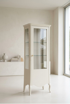 Vitrine dressoir Luxe glazen kasten Wit houten design meubels Nieuw