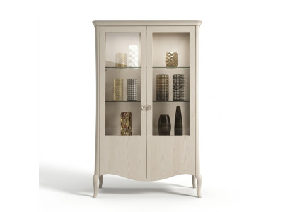 Vitrine Luxe Kast Wit Hout Kasten Woonkamer Glazen Kast Nieuw