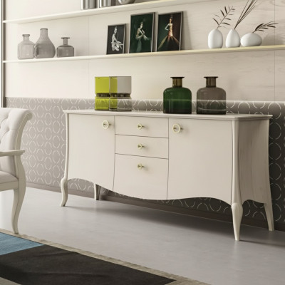 Italiaanse meubels dressoir ladenkast luxe inrichting woonkamer hout