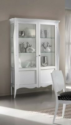 Vitrine Glazen Kast Wit Luxe Italiaanse Meubels Kasten Woonkamer