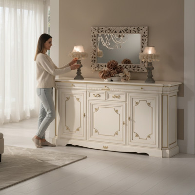 Ladenkast Dressoir Kast Hout Laden Italiaanse meubelen Massief Nieuw