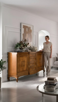 Sideboard met laden Houten dressoir Woonkamer kast Massief Nieuw