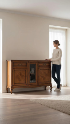 Italiaanse meubels Echt houten dressoir Nieuwe commode Kast Woonkamer