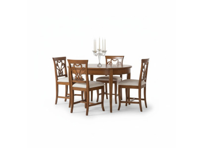 Compleet set eettafel 4x stoelen eetkamerset eetgroep houten tafel 5-delig EU