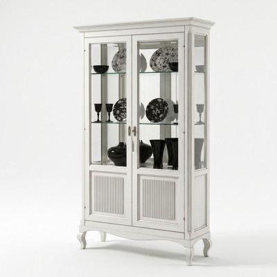 Vitrine Buffet Vitrines Luxe Glas Kast Hout Ontwerp Meubels Italië