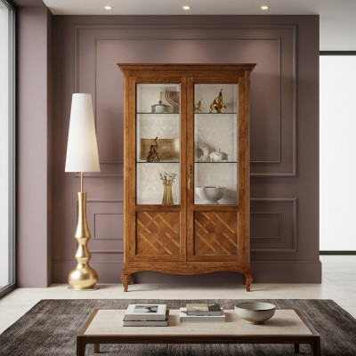 Houten vitrinekast vitrine woonkamer meubels glas dressoir luxe nieuw