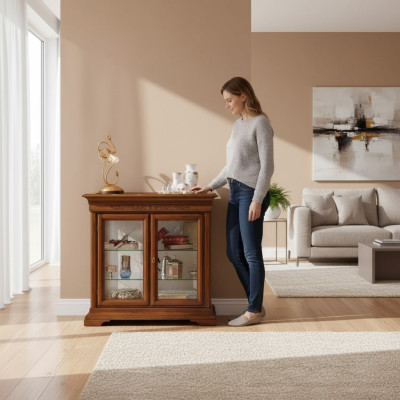 Vitrine Italiaanse luxe meubels Vitrinekast Glas Design Kasten
