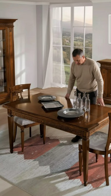 Complete eettafel 4x stoelen eetkamerset eetgroep bruin tafel 5-delig
