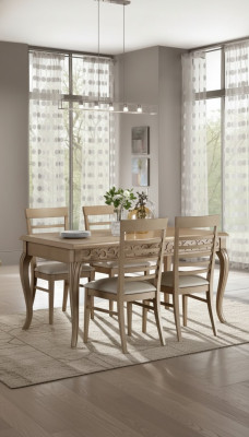 Eetkamerset Eettafel 4 x Stoelen Set Tafel Klassieke eetgroep 5-delig.
