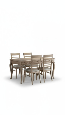 Eetkamerset Eettafel 4 x Stoelen Set Tafel Klassieke eetgroep 5-delig.