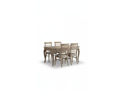 Eetkamerset Eettafel 4 x Stoelen Set Tafel Klassieke eetgroep 5-delig.