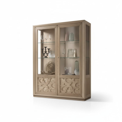 Vitrine Hout Glazen Kast Bruin Vitrine Woonkamer Meubels Dressoir Nieuw