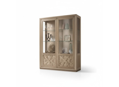 Vitrine Hout Glazen Kast Bruin Vitrine Woonkamer Meubels Dressoir Nieuw