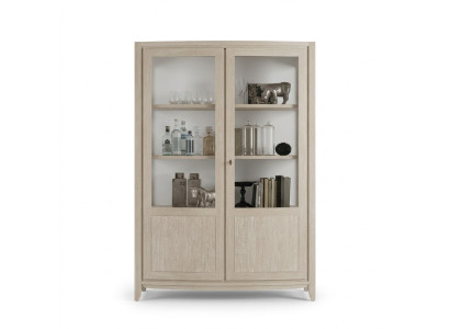 Vitrine woonkamer meubels hout vitrines glazen kast beige dressoir nieuw.