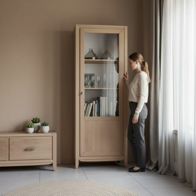Meubels Hout Vitrine Glazen kast Ladekast Kasten Italiaanse Meubels Nieuw