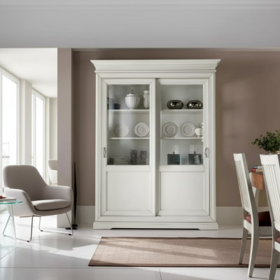 Vitrine Woonkamermeubels Hout Vitrines Glaskast Dressoir Wit Nieuw