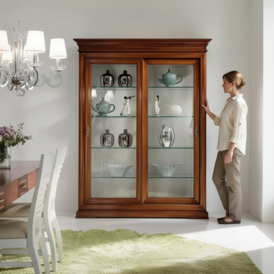 Klassieke kasten vitrines woonkamer meubels luxe kast vitrine glas