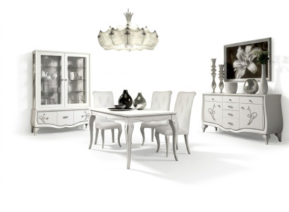Eetkamer set eettafel 4 x stoelen eetgroep eetkamermeubel dressoir 7-delig