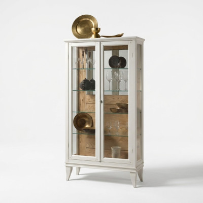 Vitrine Italiaanse luxe meubels Vitrines glazen designkast Wit Nieuw