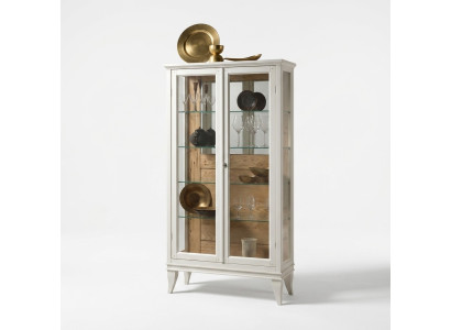 Vitrine Italiaanse luxe meubels Vitrines glazen designkast Wit Nieuw