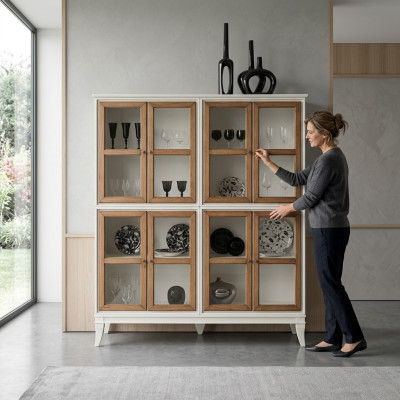 Vitrine Kasten Vitrines Hout Luxe Woonkamer Meubels Wit Kast Nieuw
