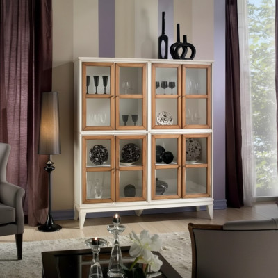 Vitrine Kasten Vitrines Hout Luxe Woonkamer Meubels Wit Kast Nieuw