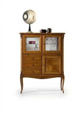Vitrine Glas Barschrank Schränke Italienische Möbel Holz Wohnzimmer  Vitrine Glas Barkast Kasten Italiaanse meubelen Hout Woonkamer