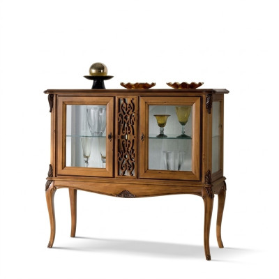 Vitrine Vitrinewand Woonkamer Klassiek Hout Kast Glazen kast