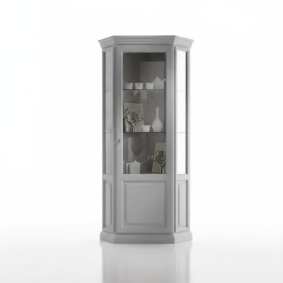 Eck Vitrine Kast Wit Vitrines Woonkamer Klassiek Design Rek