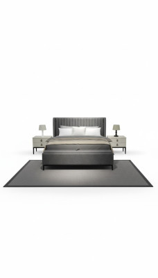 Moderne bed + bank + 2x nachtkastjes tegelijkertijd functioneel en comfortabel.