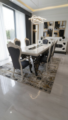 Prachtige eetkamerset Stijlvolle eettafel 4 stoelen Elegant set Nieuw