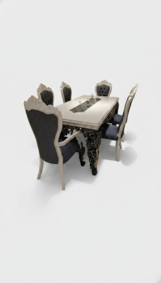 Prachtige eetkamerset Stijlvolle eettafel 4 stoelen Elegant set Nieuw