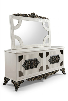 Hoogwaardige elegante commode met spiegel met stijlvol uiterlijk.