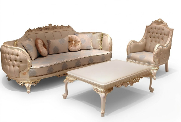 Exclusieve gezellige woonkamer 3-zitsbank Modern 2x fauteuil ontwerp