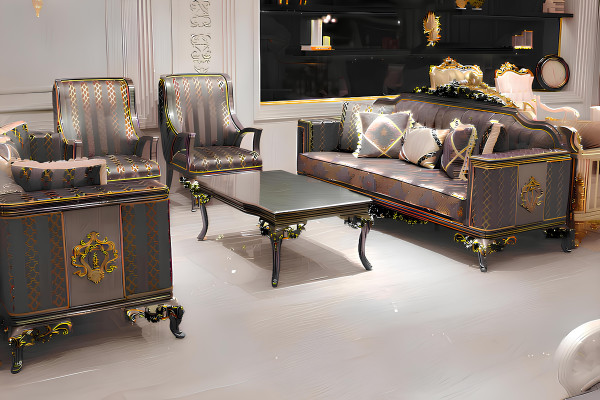 Woonkamerset bankstel in natuurtinten, design zitmeubelen salontafel