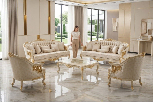 Exclusieve luxe sofaset 3 3 1 1 zits modern woonkamer set elegant set