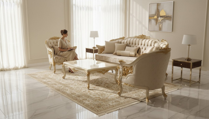 Moderne luxe bankstel set met 2 banken van 3 zits woonkamerset en luxe stoel