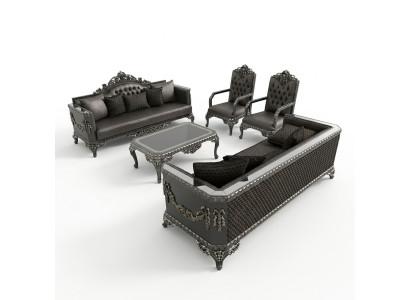 Prestigieuze 3+3+1 woonkamer set woonkamer set met twee banken en fauteuil.