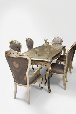 Moderne eetkamermeubels luxe eettafel + 6x stoelen tafel stoelen