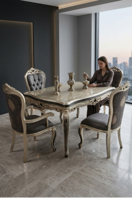 Ontwerper eetkamer meubels Houten eettafel Tafel Goud Ruimte voor 6 personen