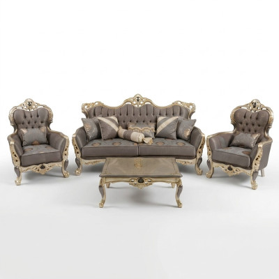 Moderne bankstelset 3-zits banken 2 fauteuils salontafel woonkamerset