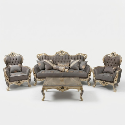Exclusieve sofa set 3+3+1 3-delig 2x bank fauteuil ontspannings luxueuze set